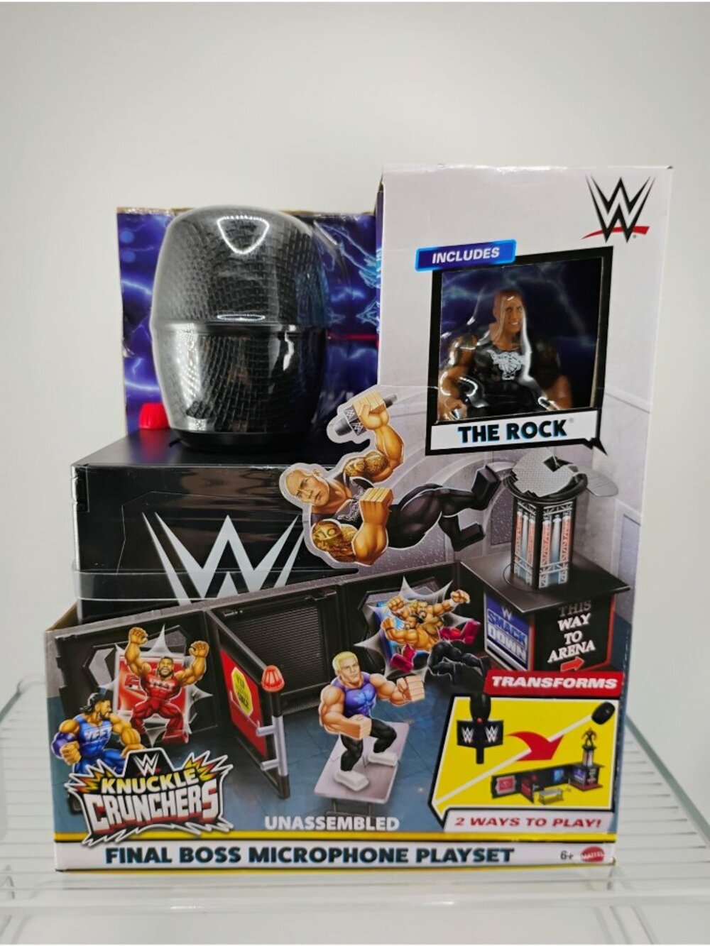 WWE Knuckle Crunchers Final Boss Microphone Playset With The Rock